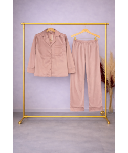 Somon Saten Pijama Takımı