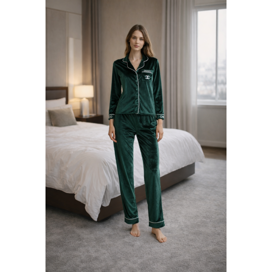 Yeşil Kadife Pijama Takımı