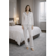Beyaz Saten Pijama Takımı