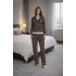 Leopar Desenli Saten Pijama Takımı