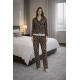 Leopar Desenli Saten Pijama Takımı