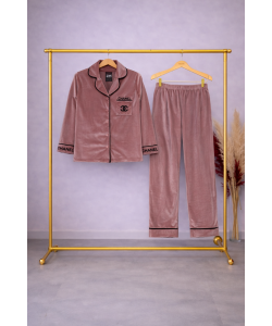 Somon Kadife Pijama Takımı