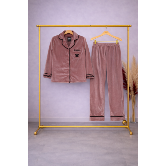 Somon Kadife Pijama Takımı
