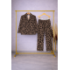 Leopar Desenli Saten Pijama Takımı