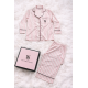 Pembe Çizgili Saten Pijama Takımı