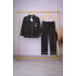 Siyah Desenli Saten Pijama Takımı