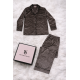 Gri Çizgili Kadife Pijama Takımı