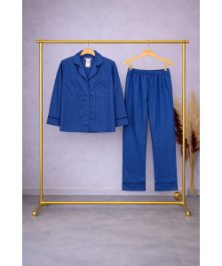 Çizgili Lacivert Pijama Takımı