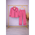 Pembe Desenli Saten Pijama Takımı