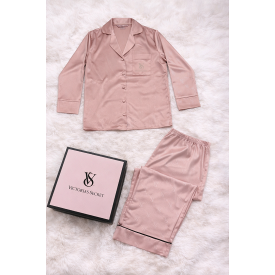 Somon Saten Pijama Takımı