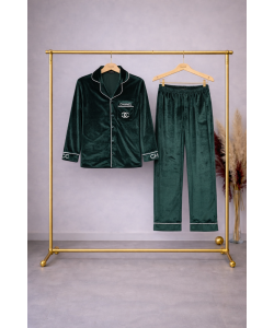 Yeşil Kadife Pijama Takımı