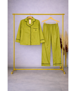 Yeşil Saten Pijama Takımı